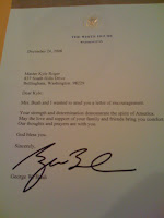 Letter from President Bush to Kyle Wylie