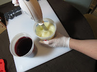 Alkanet swirled cold process soap