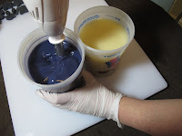Alkanet swirled cold process soap