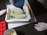 Alkanet swirled cold process soap