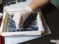 Alkanet swirled cold process soap