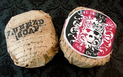 Wrapped soap skulls