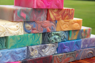 Cold process soap pyramid