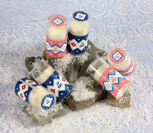 Skier lip balm with super cute labels!