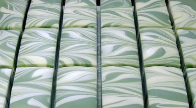Swirled cold process soap