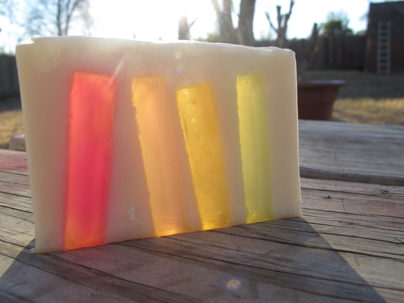 Melt and pour embedded in cold process