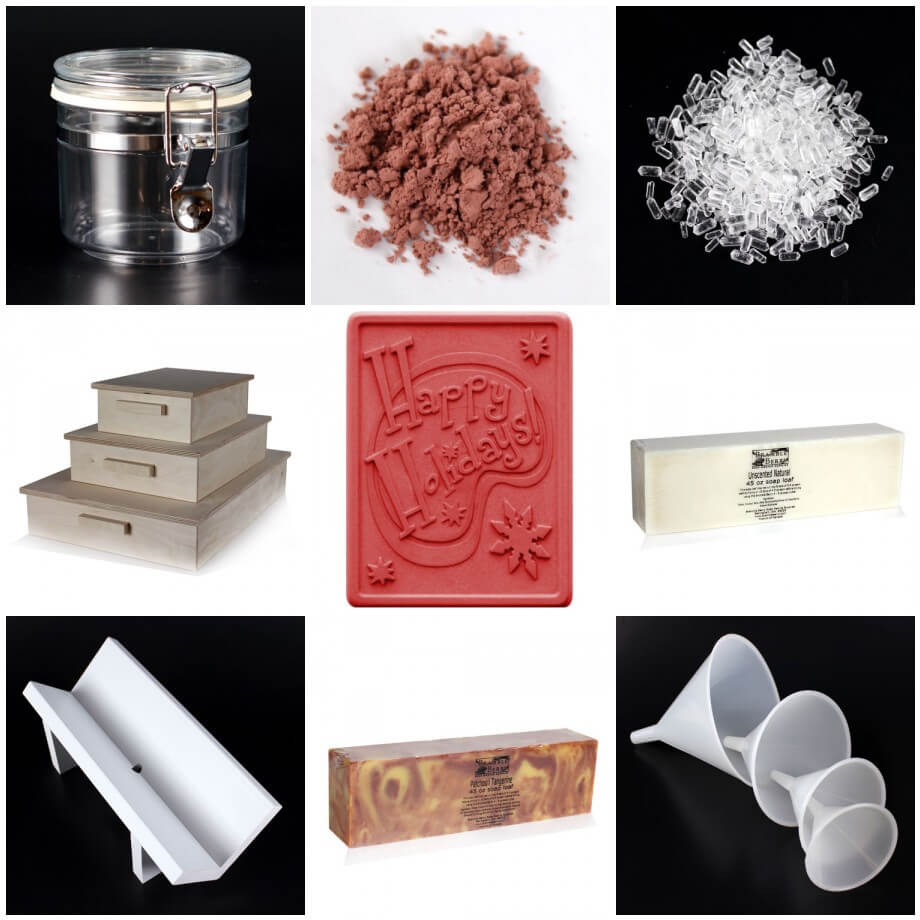 Mosaic of new products at bramble berry.