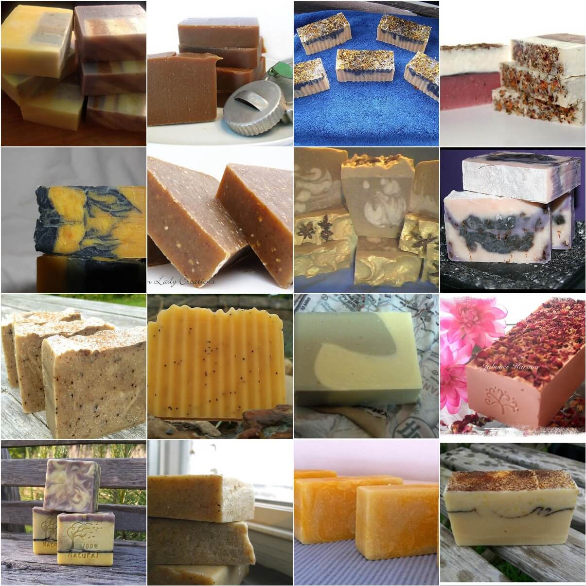Naturally colored cold process soap.