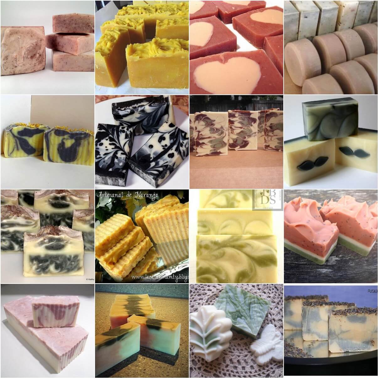 Naturally colored cold process soap.