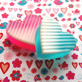 Ombre heart soap
