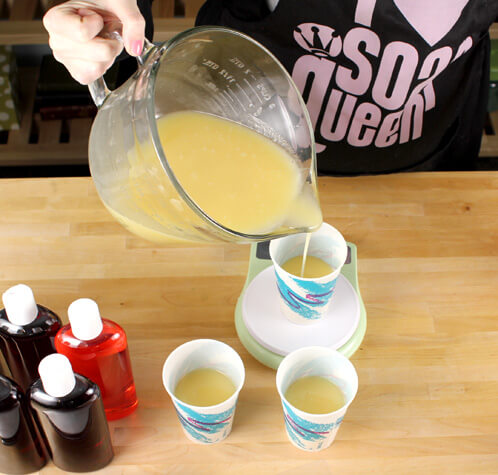 Separating cold process soap for lab color testing