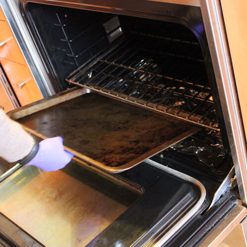 Prepping the oven