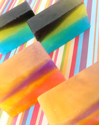 Angle layered soap