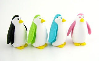 Penguin erasers