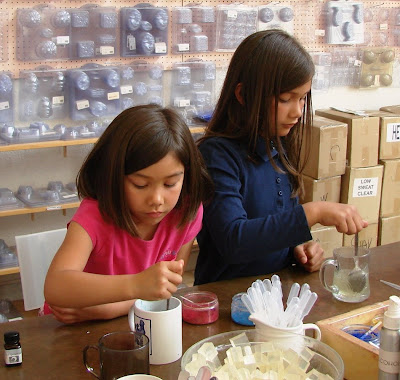 Kids making soap at Otion