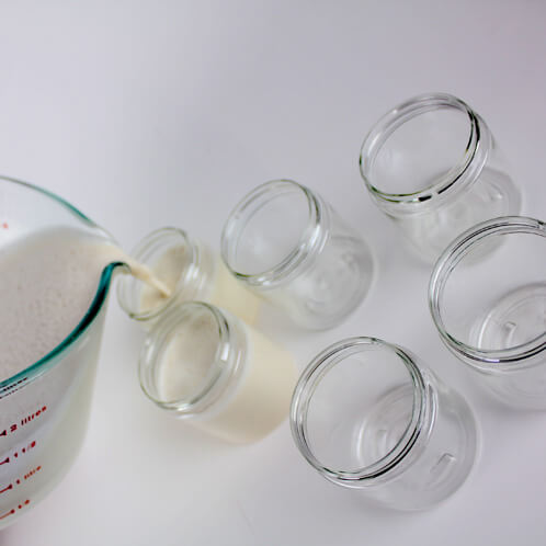 Pouring into jars Pouring into jars