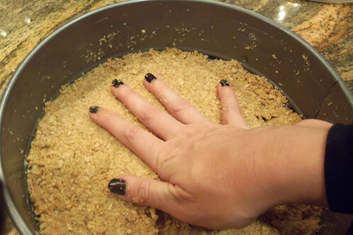 Pressing Crust Into Pan Pressing Crust Into Pan