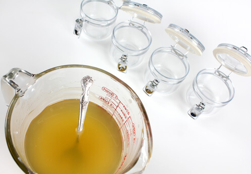 Getting ready to fill all the jars with winter body balm.