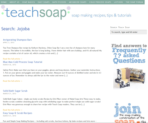 Using the Teach Soap search bar