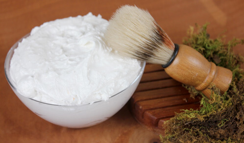 Shaving soap with foaming bath whip.