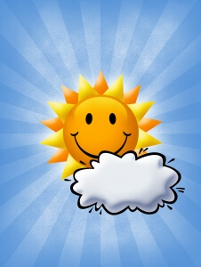 Sun behind a cloud