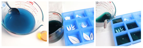Arrange cut-outs and pour Teal layer