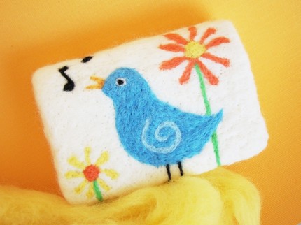 Persnickety pelican felted soap