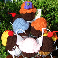 Crocheted cupcakes