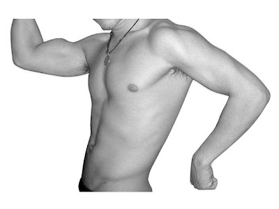 Man flexing muscles